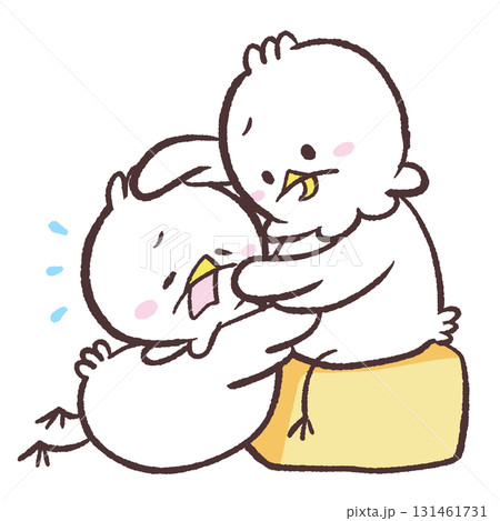 泣きつく白い鳥のイラスト 131461731