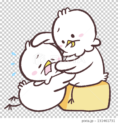 泣きつく白い鳥のイラスト 131461731