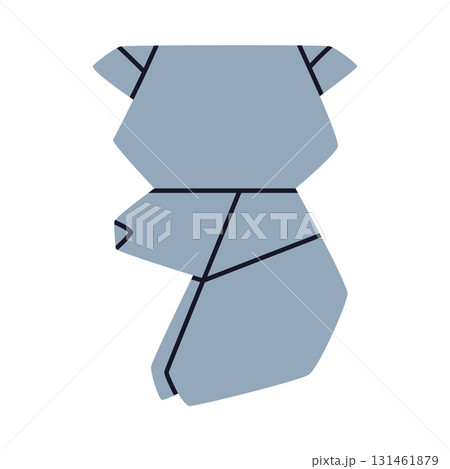 Origami Paper Folding Gray Color Shape Vector Illustration Origami Paper Folding Gray Color Shape Vector Illustration 131461879