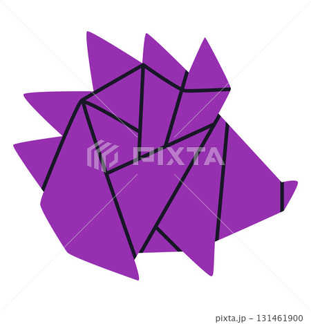 Origami Paper Folding Purple Hedgehog Shape Vector Illustration Origami Paper Folding Purple Hedgehog Shape Vector Illustration 131461900