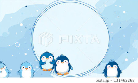 ペンギンのぬいぐるみフレーム / Penguin Plush Frame 131462268