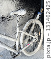 Bicycle part covered in soapy foam. Cleaning bike, end of cycling season 131462425