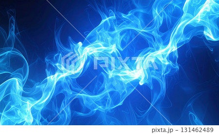 幻想的に揺らめく青いエネルギーの煙 幻想的に揺らめく青いエネルギーの煙 131462489