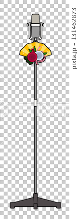 菊の正月飾りのサンパチマイク（金扇） 131462873