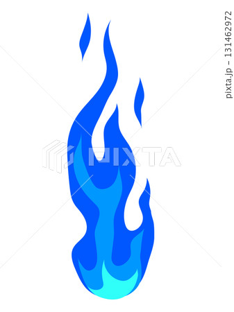 Illustration of stylized fire or flame. Burning blue magic fire or bonfire. 131462972