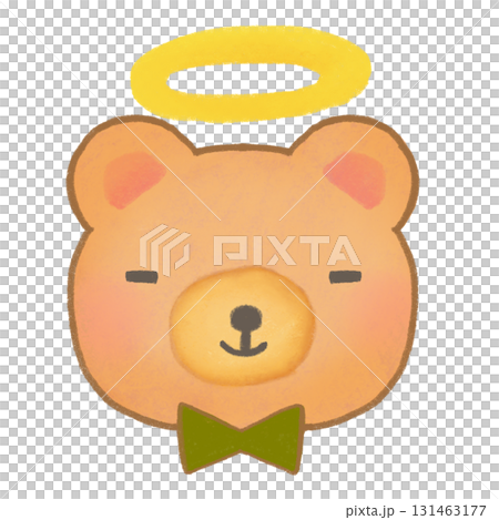 Character illustration of a bear with an angel ring on its head 131463177