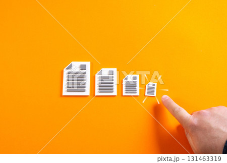 Reducing bureaucracy. Simplifying paperwork or required documents. Useful for business administration, legal compliance, government reforms, corporate efficiency and digital solutions. Reducing bureaucracy. Simplifying paperwork or required documents. Useful for business administration, legal compliance, government reforms, corporate efficiency and digital solutions. 131463319