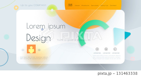 Abstract transparent glass. Element with blur geometric, circle shape, gradient color background. Modern vector design. Creative Glass morphism for business landing page, banner, poster template Abstract transparent glass. Element with blur geometric, circle shape, gradient color background. Modern vector design. Creative Glass morphism for business landing page, banner, poster template 131463338