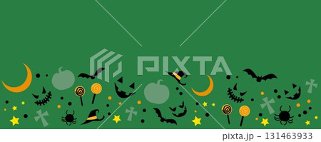 ハロウィンデコレーションイラスト、かわいいハロウィンバナー 131463933