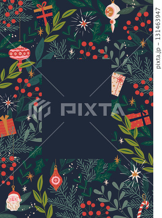 クリスマスのベクターイラストフレーム背景 131463947