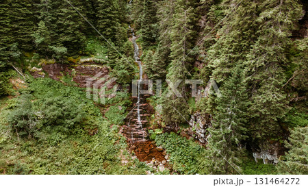 Drone View of Arbinje Waterfall in Balkan Mountains 131464272