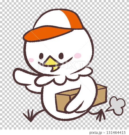 正在奔跑的白鳥送貨員的插圖 131464415