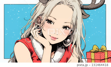 女性のサンタクロース(サンタのコスプレイヤー) 女性のサンタクロース(サンタのコスプレイヤー) 131464418