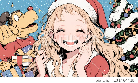 女性のサンタクロース(サンタのコスプレイヤー) 女性のサンタクロース(サンタのコスプレイヤー) 131464419