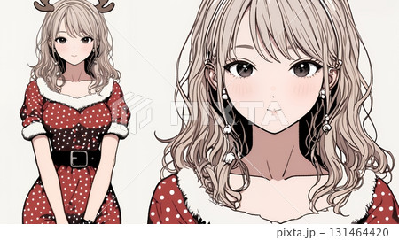 女性のサンタクロース（サンタのコスプレイヤー）