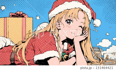 女性のサンタクロース（サンタのコスプレイヤー） 131464421