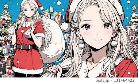 女性のサンタクロース（サンタのコスプレイヤー）