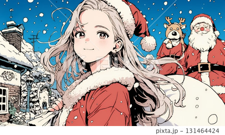 女性のサンタクロース（サンタのコスプレイヤー）