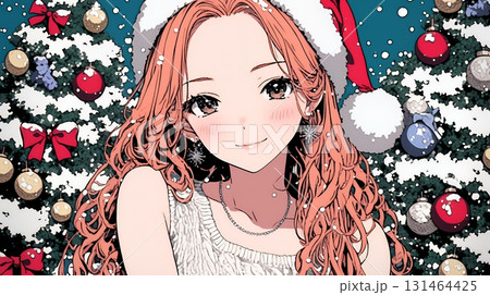 女性のサンタクロース（サンタのコスプレイヤー） 131464425