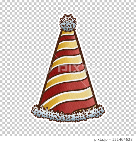 Watercolor Christmas Party Hat Watercolor Illustration Isolated On White 131464628