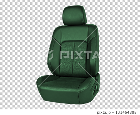 綠色的皮革汽車座椅散發出柔和的光澤，營造出和諧與可能性的感覺。 131464888