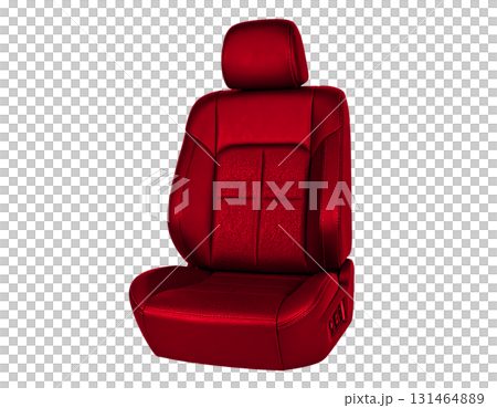 閃亮的紅色真皮汽車座椅給我一種激情和成就感。 131464889