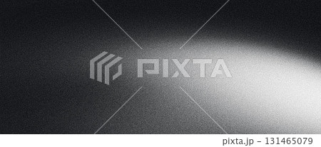 Dark grainy black white grainy background, abstract blurred noise texture banner backdrop grunge poster header design 131465079