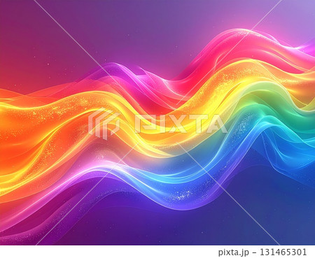 美しいレインボーカラーの波 131465301