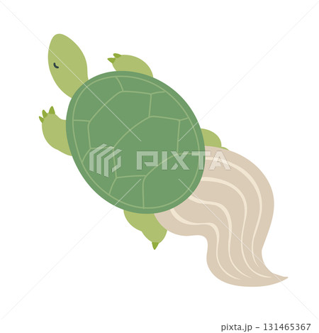 和風のしっぽがついてる亀のイラスト 131465367