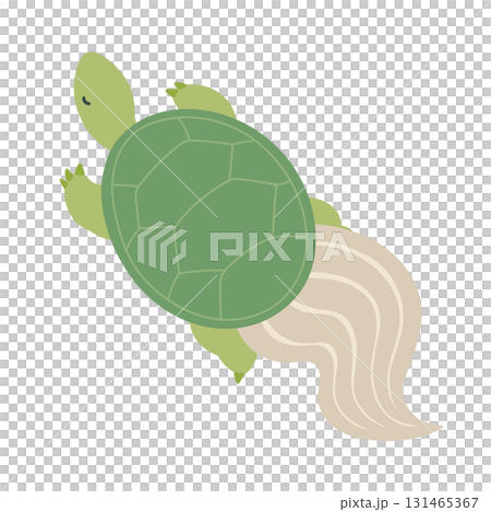 和風のしっぽがついてる亀のイラスト 131465367