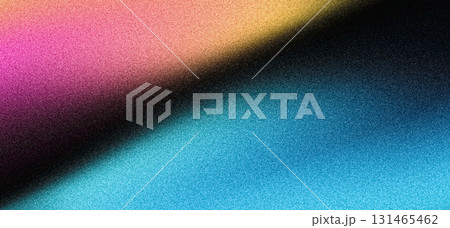 Grainy poster background, blue pink orange abstract vibrant gradient shapes on black backdrop noise texture banner header cover design 131465462