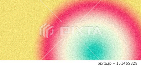 Retro grainy background, abstract noise texture poster design yellow pink blue banner cover header backdrop 131465829
