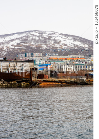 houses of Petropavlovsk-Kamchatsky from ocean houses of Petropavlovsk-Kamchatsky from ocean 131466078