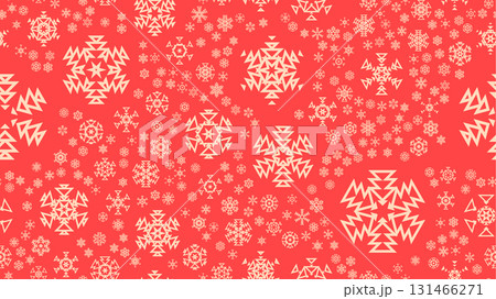 Christmas background or card with geometric snowflakes falling for invitation or xmas holiday greetings 131466271