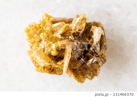 sample of raw cerussite mineral on white marble 131466370