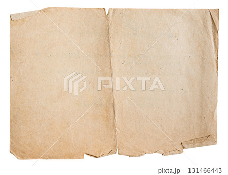 blank spread of antique brown paper isolated blank spread of antique brown paper isolated 131466443