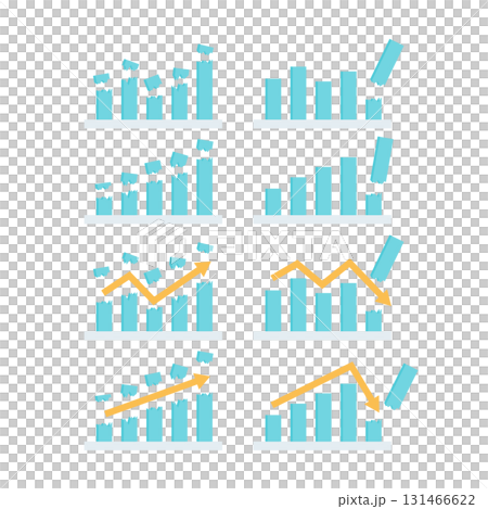 折れる棒グラフのセット 折れる棒グラフのセット 131466622