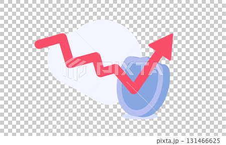 下落からリカバリーする矢印と盾 131466625