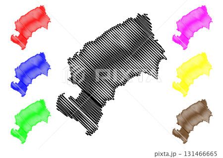 Grad Zagreb (Counties of Croatia, Republic of Croatia) map vector illustration, scribble sketch City of Zagreb map 131466665