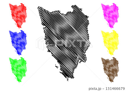 Istria County (Counties of Croatia, Republic of Croatia) map vector illustration, scribble sketch Istria map Istria County (Counties of Croatia, Republic of Croatia) map vector illustration, scribble sketch Istria map 131466679