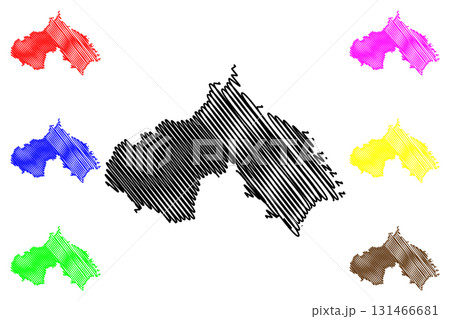 Koprivnica-Krizevci County (Counties of Croatia, Republic of Croatia) map vector illustration, scribble sketch Koprivnica Krizevci map 131466681