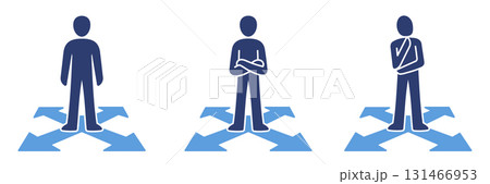 Stick Man Figures Decisions and Challenges at a Crossroads Stick Man Figures Decisions and Challenges at a Crossroads 131466953