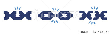 Broken Chain Links Representing Security Weaknesses Broken Chain Links Representing Security Weaknesses 131466958