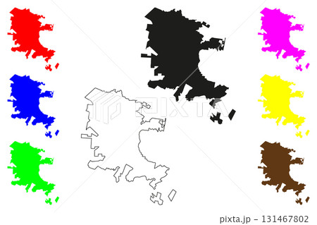 Apatzingan city (United Mexican States, Mexico, Michoacan State) map vector illustration, scribble sketch Apatzingan de la Constitucion map 131467802