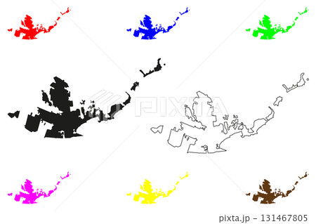 Cabo San Lucas city (United Mexican States, Mexico, Baja California Sur State) map vector illustration, scribble sketch Yenecamu map Cabo San Lucas city (United Mexican States, Mexico, Baja California Sur State) map vector illustration, scribble sketch Yenecamu map 131467805