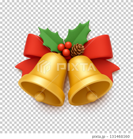 クリスマス ベル イラスト リアル 3D クリスマス ベル イラスト リアル 3D 131468160