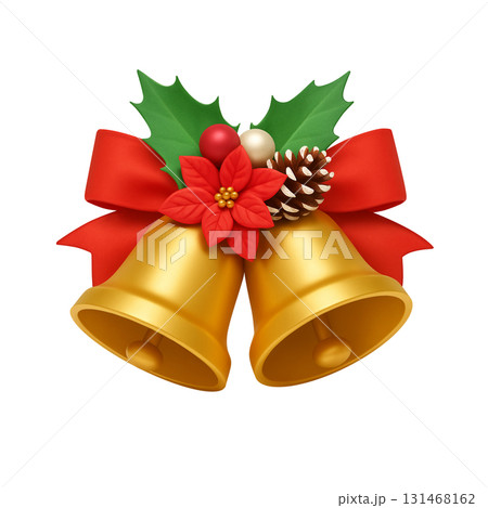 クリスマス ベル イラスト リアル 3D クリスマス ベル イラスト リアル 3D 131468162