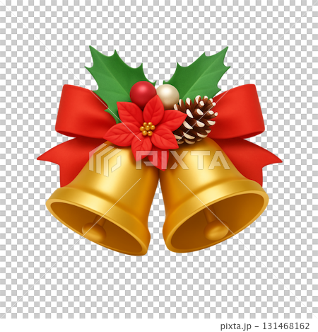クリスマス ベル イラスト リアル 3D クリスマス ベル イラスト リアル 3D 131468162