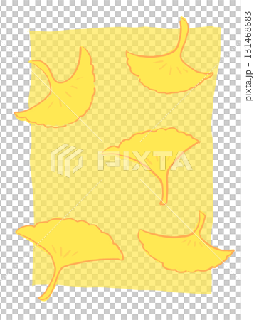 黄色背景のイチョウのイラスト 131468683