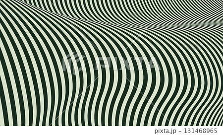 Abstract wavy pattern with black and white stripes creating an optical illusion 131468965